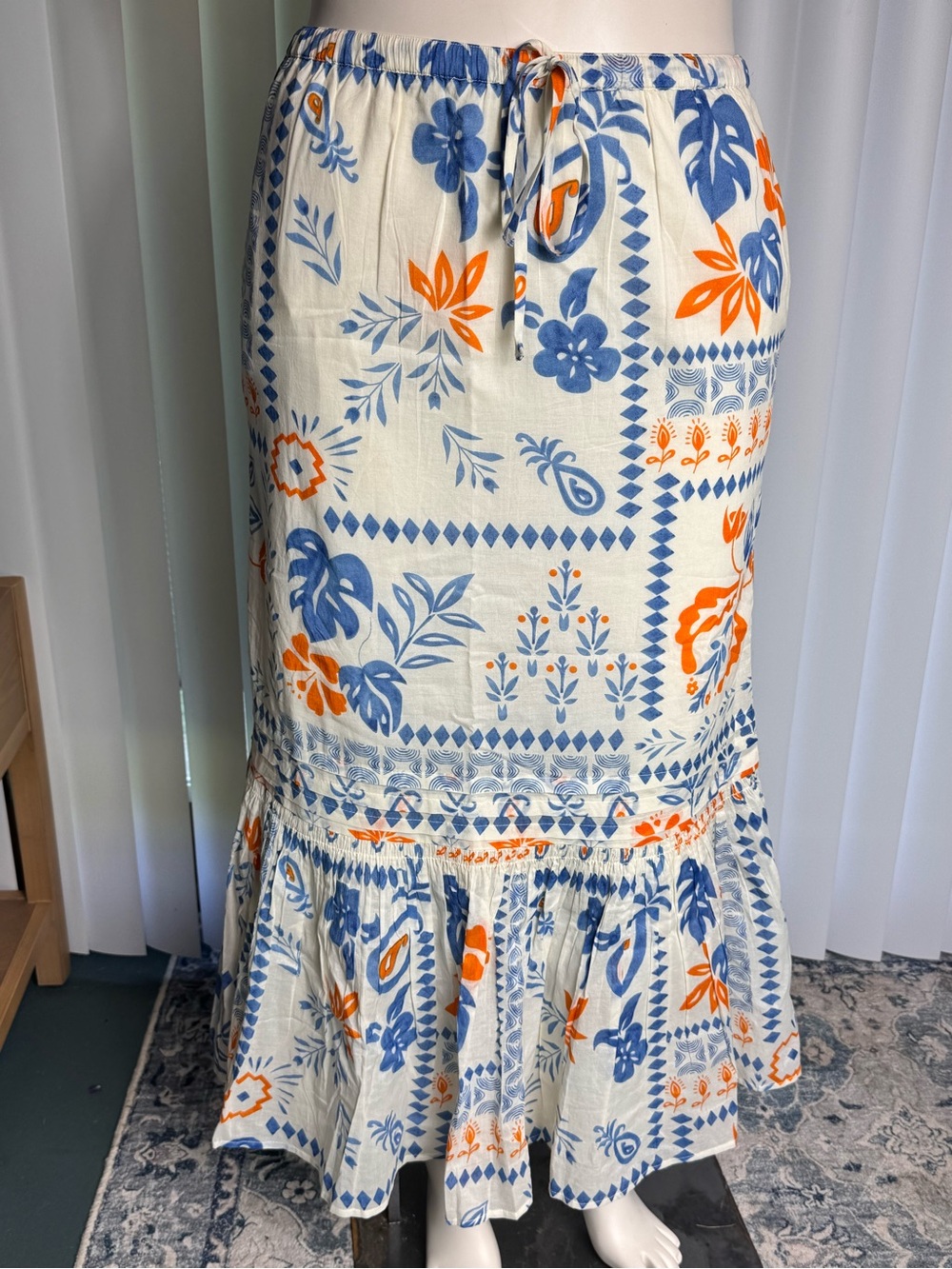 Bila 77 2 Piece Cotton Tropical Floral Skirt Set M NWT Boho Resort Matching Set - Picture 4 of 15